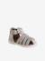 Sandales premiers pas bébé beige irisé+blanc imprimé+or 6 - vertbaudet enfant 
