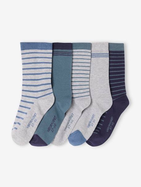 Lot de 5 paires de chaussettes rayées garçon BASICS Assorties 1 - vertbaudet enfant 