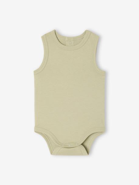 Lot de 5 bodies naissance sans manches vert sauge 6 - vertbaudet enfant 