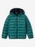 Doudoune garçon légère à capuche bleu jean+bleu moyen+marine+noir+noisette+noix de pécan+olive+rouge+vert émeraude 36 - vertbaudet enfant 