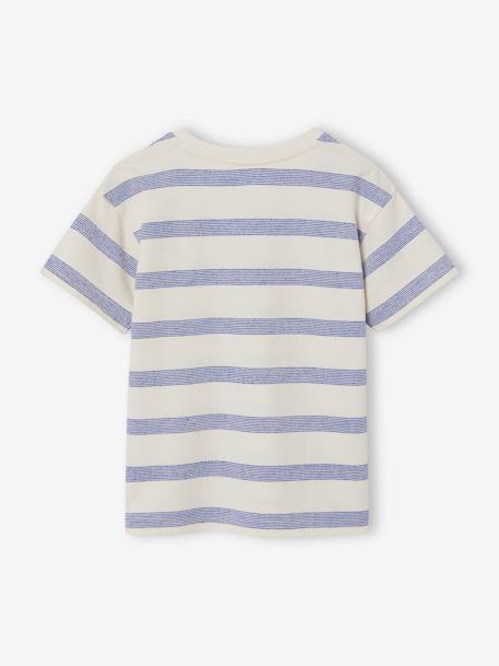 T-shirt garçon épais effet gauffré rayé blanc 2 - vertbaudet enfant 