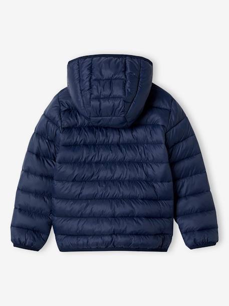 Doudoune garçon légère à capuche bleu jean+bleu moyen+marine+noir+noisette+noix de pécan+olive+rouge+vert émeraude 9 - vertbaudet enfant 