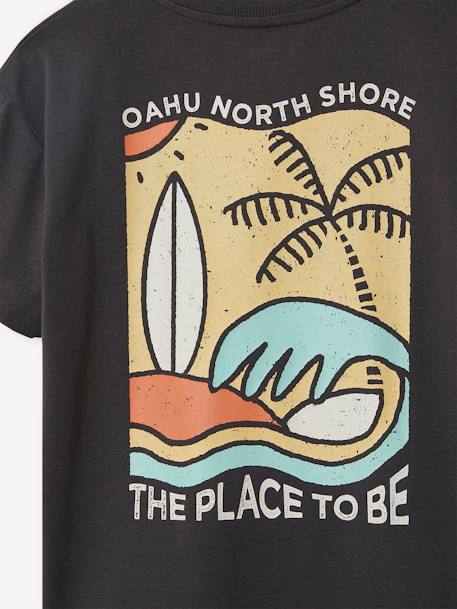 T-shirt garçon motifs devant et dos anthracite+blanc+bleu ciel+bleu océan 3 - vertbaudet enfant 