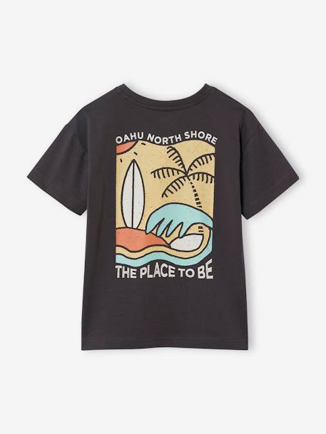 T-shirt garçon motifs devant et dos anthracite+blanc+bleu ciel+bleu océan 1 - vertbaudet enfant 