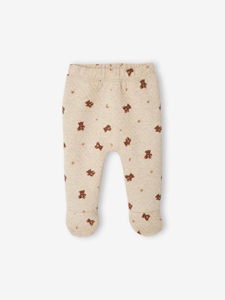 Ensemble naissance ours brassière et pantalon beige chiné 3 - vertbaudet enfant 
