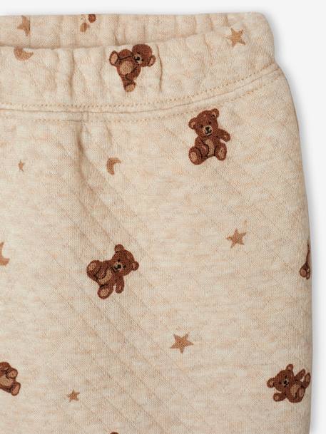 Ensemble naissance ours brassière et pantalon beige chiné 6 - vertbaudet enfant 
