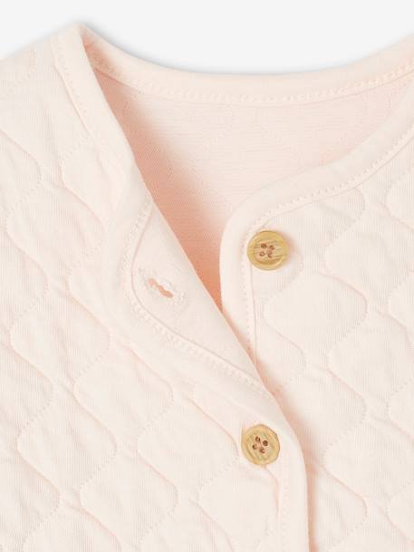 Gilet bébé matelassé en gaze de coton double face rose pâle 4 - vertbaudet enfant 