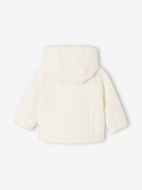 Gilet naissance à capuche en molleton matelassé écru 2 - vertbaudet enfant 