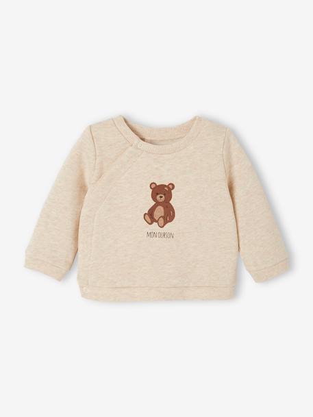 Ensemble naissance ours brassière et pantalon beige chiné 2 - vertbaudet enfant 