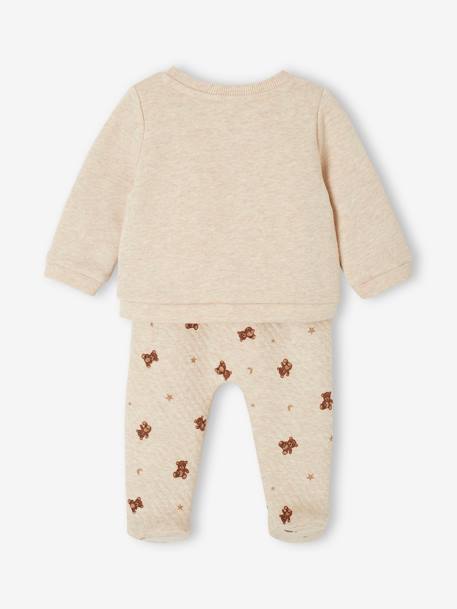 Ensemble naissance ours brassière et pantalon beige chiné 4 - vertbaudet enfant 