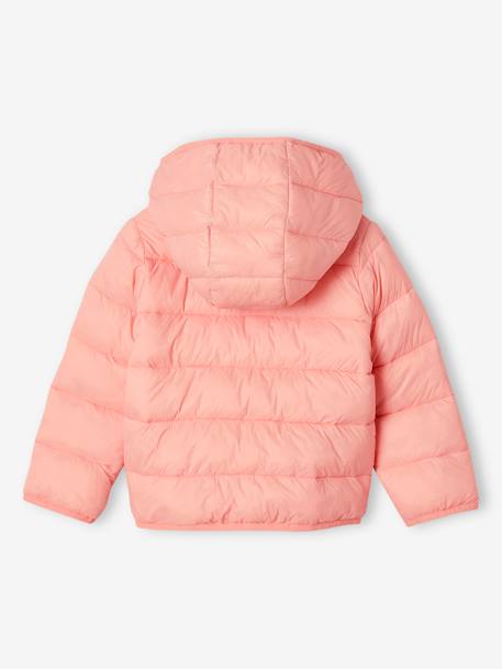 Doudoune fille légère à capuche corail+lilas+marine+prune+rose+vert de gris 2 - vertbaudet enfant 