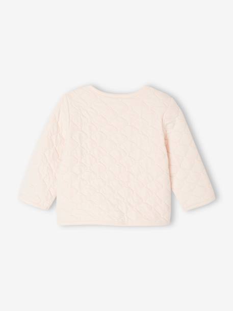Gilet bébé matelassé en gaze de coton double face rose pâle 3 - vertbaudet enfant 
