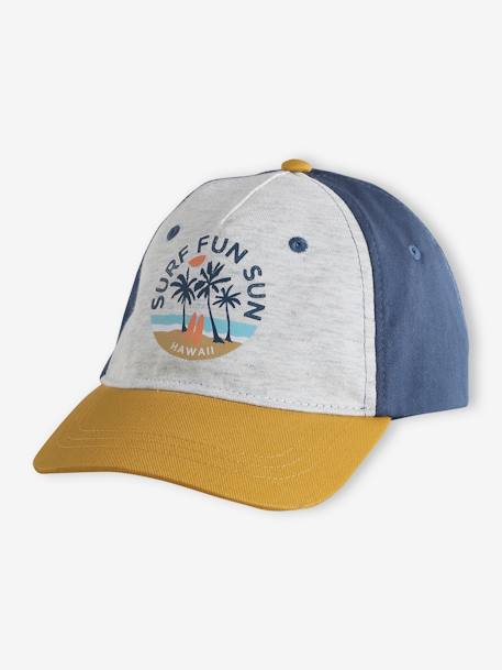 Casquette « Surf » garçon Bleu pétrole/beige/ocre 1 - vertbaudet enfant 