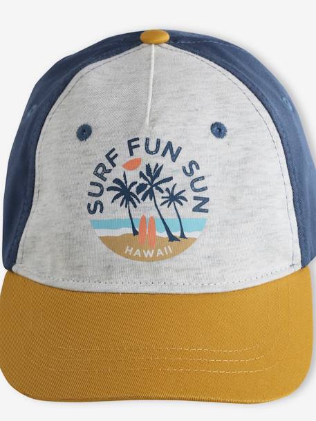 Casquette « Surf » garçon Bleu pétrole/beige/ocre 3 - vertbaudet enfant 