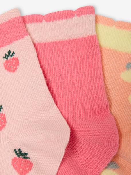 Lot de 3 paires de mi-chaussettes fruits fille Assorties 2 - vertbaudet enfant 