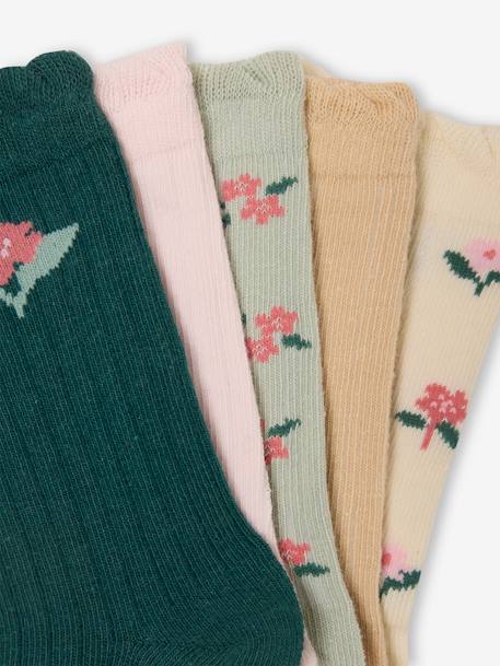 Lot de 5 paires de chaussettes fleurs fille Assorties 2 - vertbaudet enfant 