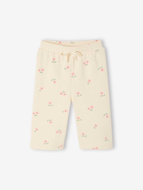 Pantalon large motifs fleurs bébé vanille 1 - vertbaudet enfant 