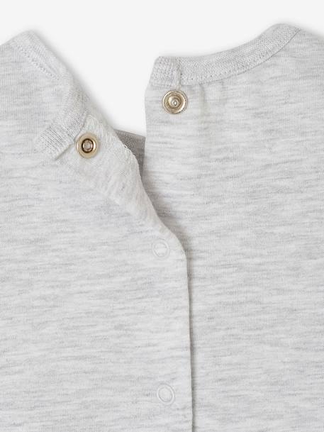 T-shirt bébé à message manches longues blanc+gris chiné 9 - vertbaudet enfant 