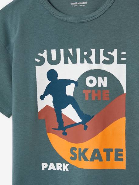 T-shirt garçon motifs graphiques manches courtes blanc+bleu nuit+vert d'eau 11 - vertbaudet enfant 