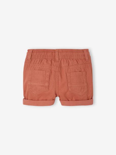 Short bébé garçon en toile taille élastiquée cappuccino+terracotta 5 - vertbaudet enfant 