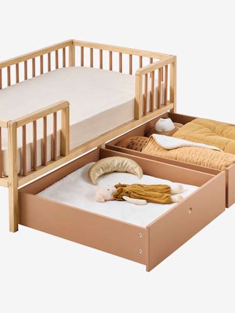 Lit enfant avec grands rangements 70x140 cm CACHE-RÊVES cannelle 5 - vertbaudet enfant 