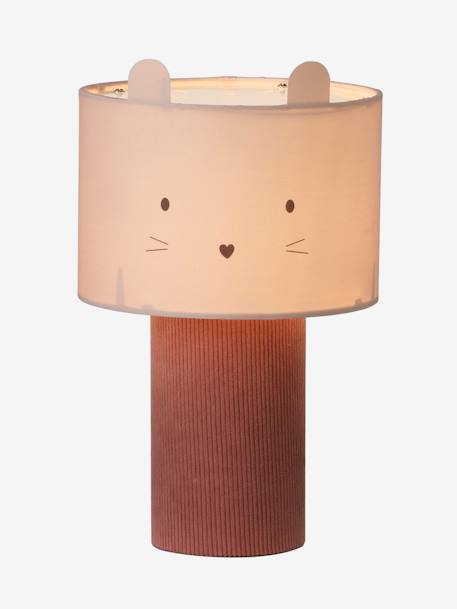 Lampe à poser tête d'animal et pied en velours rose 3 - vertbaudet enfant 