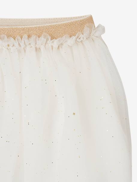 Jupon cérémonie en tulle pailleté bébé blanc+blush 3 - vertbaudet enfant 