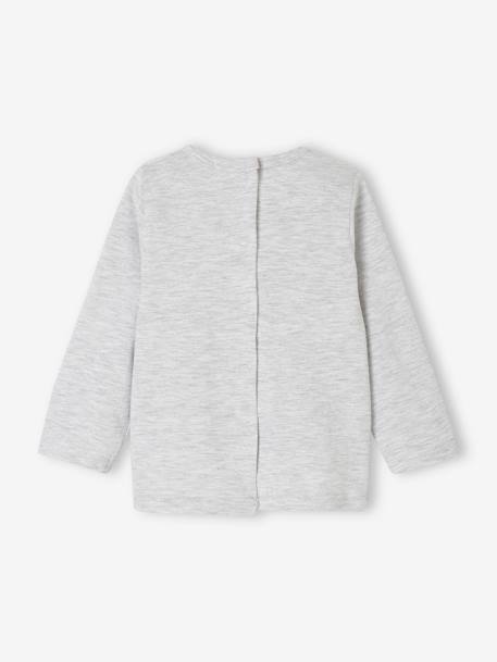 T-shirt bébé à message manches longues blanc+gris chiné 10 - vertbaudet enfant 