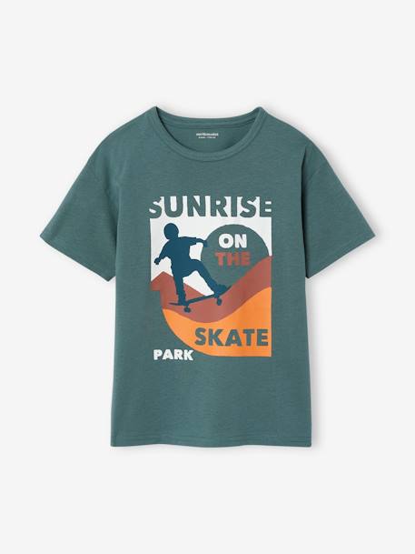 T-shirt garçon motifs graphiques manches courtes blanc+bleu nuit+vert d'eau 9 - vertbaudet enfant 
