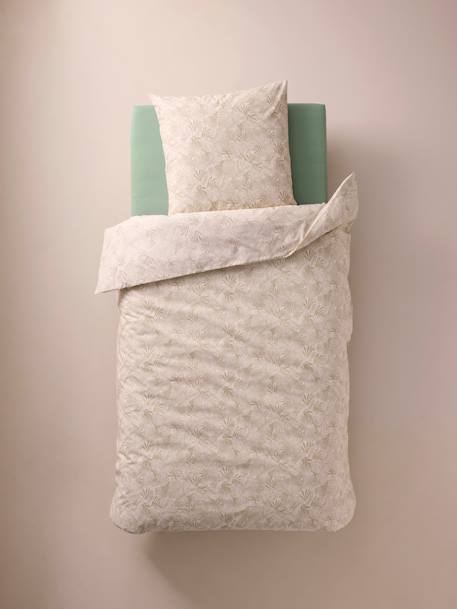Parure housse de couette + taie oreiller enfant GREEN JUNGLE, avec coton recyclé vert imprimé 7 - vertbaudet enfant 