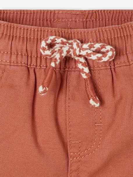 Short bébé garçon en toile taille élastiquée cappuccino+terracotta 6 - vertbaudet enfant 