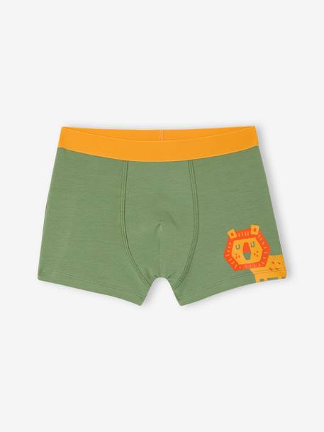 Lot de 5 boxers stretch Jungle garçon vert 2 - vertbaudet enfant 