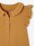 Combinaison bébé fille en gaze de coton manches courtes à volants caramel+vert sauge 3 - vertbaudet enfant 
