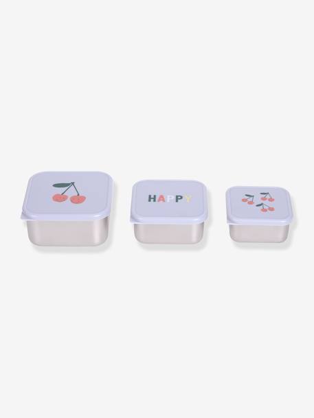 Lot de 3 boîtes à goûter en inox LÄSSIG lilas+vert d'eau 2 - vertbaudet enfant 