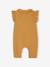 Combinaison bébé fille en gaze de coton manches courtes à volants caramel+vert sauge 2 - vertbaudet enfant 
