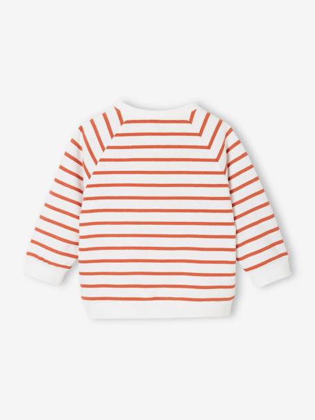 Sweat bébé en molleton rayé bleu+rayé vert+tomette 11 - vertbaudet enfant 