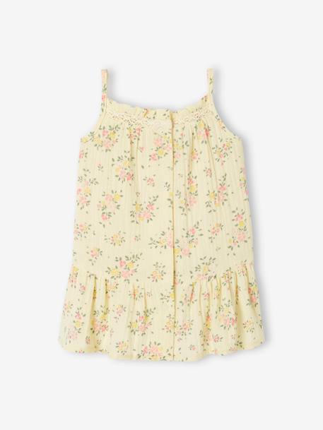 Ensemble fleuri robe et culotte naissance jaune pâle 4 - vertbaudet enfant 