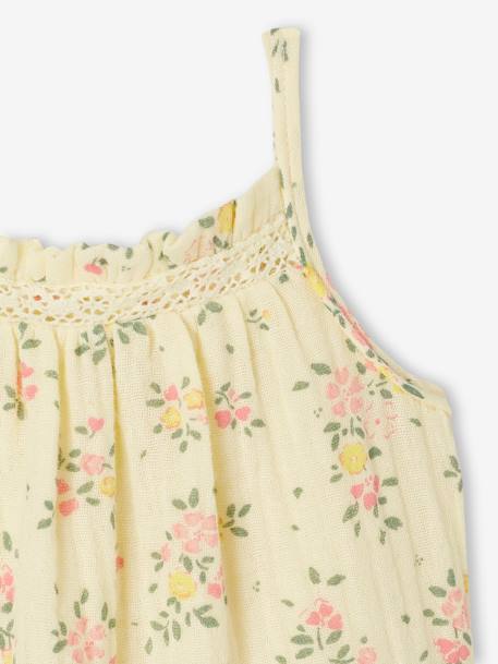 Ensemble fleuri robe et culotte naissance jaune pâle 5 - vertbaudet enfant 