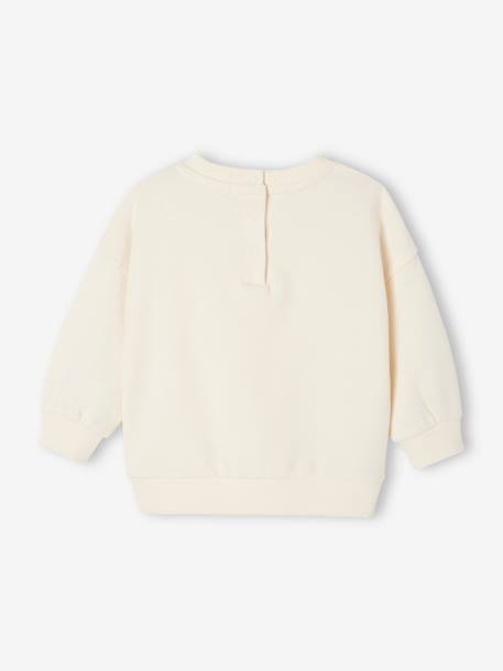 Sweat bébé col rond écru+vert sauge 2 - vertbaudet enfant 