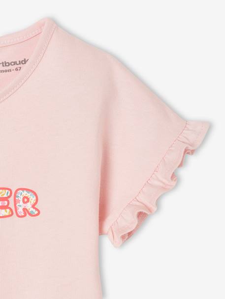 T-shirt bébé à message en coton bio rose pâle 2 - vertbaudet enfant 