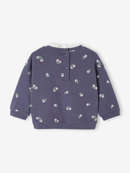 Sweat col en broderie anglaise bébé marine 2 - vertbaudet enfant 