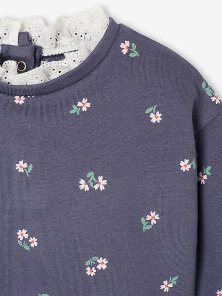 Sweat col en broderie anglaise bébé marine 3 - vertbaudet enfant 