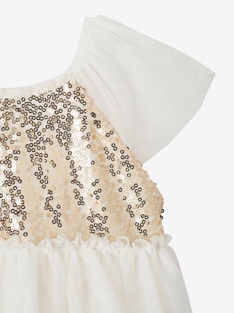 Robe manches courtes boutonnée dos à sequins blanc 4 - vertbaudet enfant 