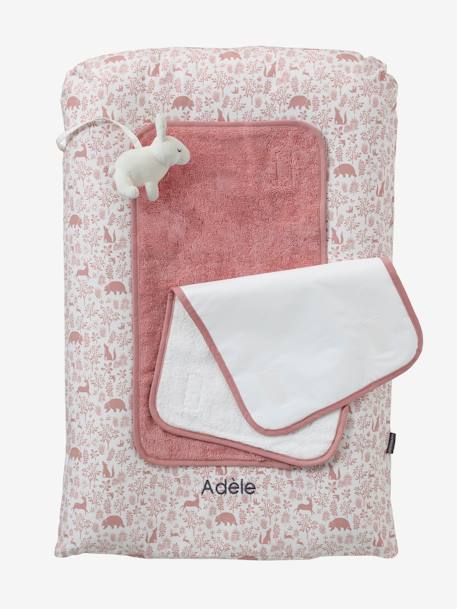Matelas à langer et 2 tapis de change DANS LES BOIS vert sauge+vieux rose 6 - vertbaudet enfant 