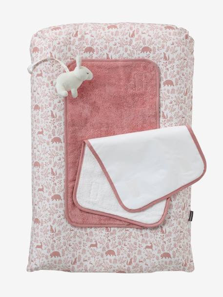 Matelas à langer et 2 tapis de change DANS LES BOIS vert sauge+vieux rose 7 - vertbaudet enfant 