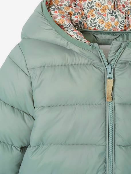 Doudoune fille légère à capuche marine+rose+vert de gris+vieux rose 16 - vertbaudet enfant 