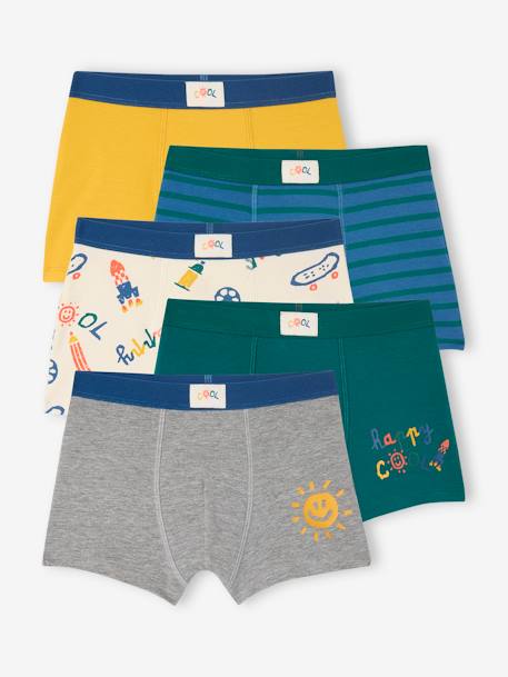 Lot de 5 boxers stretch COOL garçon bleu roi 1 - vertbaudet enfant 