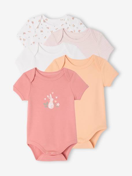 Lot de 5 bodies manches courtes bébé lot blanc 1 - vertbaudet enfant 
