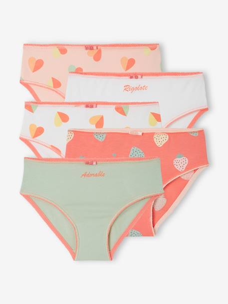Lot de 5 culottes fantaisie fille turquoise 1 - vertbaudet enfant 