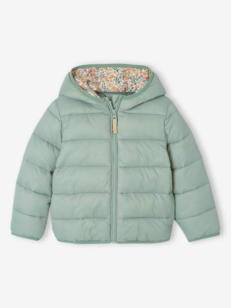 Doudoune fille légère à capuche marine+rose+vert de gris+vieux rose 14 - vertbaudet enfant 